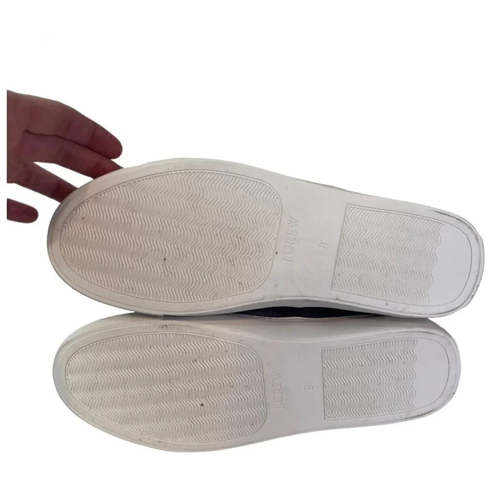 J Crew Mens Explorer Canvas Slip-on Sneaker Sz 8 Gray Coastal Casual Comfortable